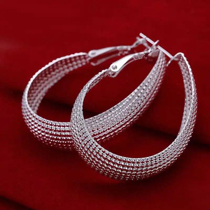 

silver plated Earrings ornaments For women Flat U web Earrings Jewellery mens ,Wholesale&Free shipping, SMTE064