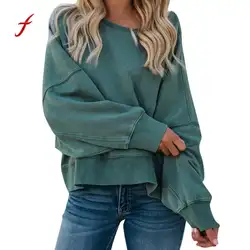 Feitong Демисезонный толстовки Для женщин 2018 модные, пикантные сорочка с низким вырезом на спине свитер с длинными рукавами пуловер Блузка