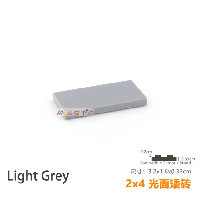 20pcs/lot DIY Blocks Building Bricks Smooth 2X4 Educational Assemblage Construction Toys for Children Size Compatible With Brand Light Grey