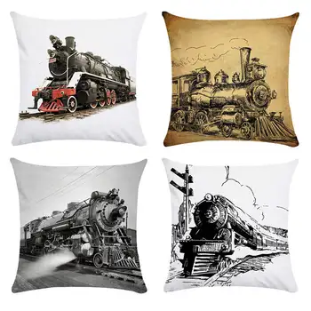 

Cushion gift series of old trains HomerDecor Cushion Cover Throw Pillowcase Pillow Covers 45 * 45cm Sofa Seat Cushion Dec