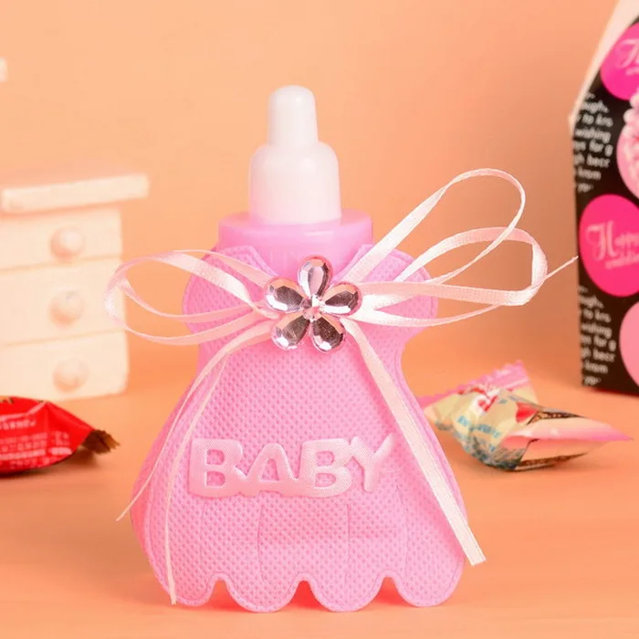 Новое поступление, детская бутылка с конфетной сумочкой/сумки, детская игрушка в ванную, розовый и синий цвет, 24 шт