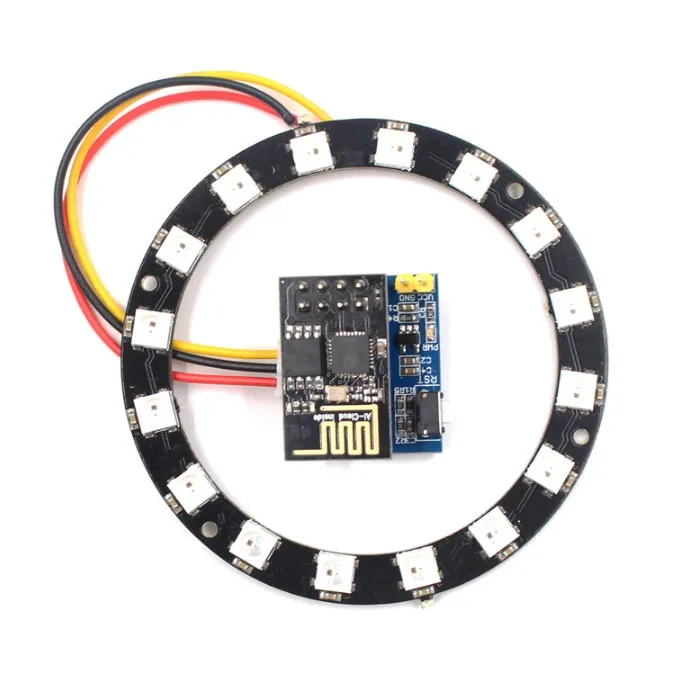 

10pcs ESP8266 ESP01 ESP-01 RGB LED Controller Adpater WIFI Module DIY IDE WS2812 WS2812B 5050 16 Bits Light Ring