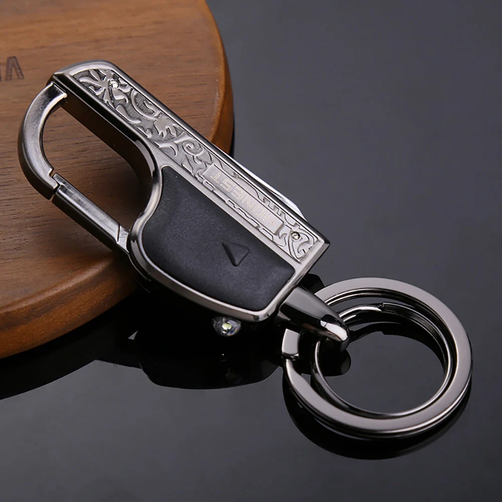 

2019 Honest Men Vintage Key Chain Car KeyChains LED Lighting Multifunction Folding Knife Metal Key Rings Holder Zinc Alloy