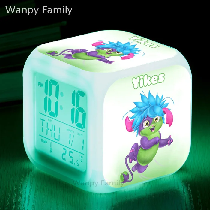 

[Wanpy Family] Very Funny Popples alarm clock For Children's britbday gift bedside desktop color changing digital alarm clock
