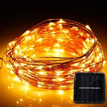20M  200LEDs Solar String Lights Outdoor Solar Powered LED lights Waterproof Copper Wire for Christmas Holiday Garden Home