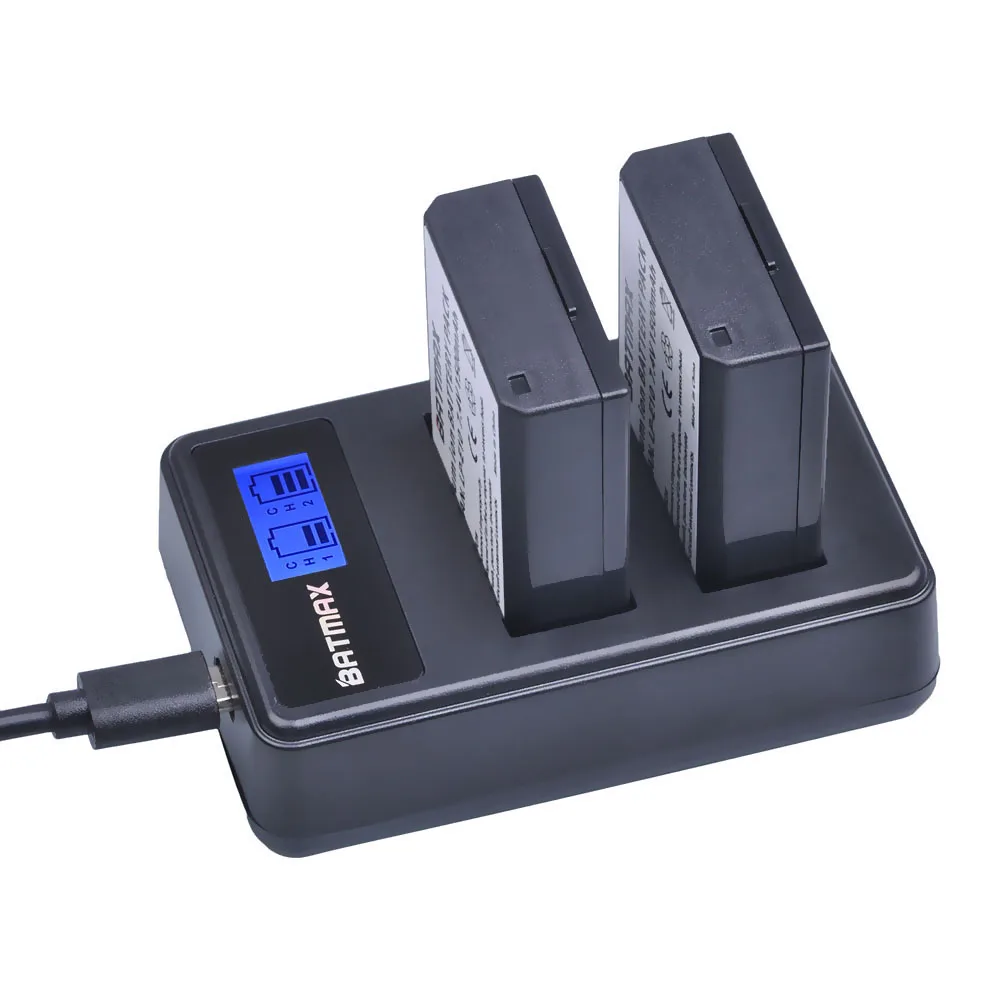 2x 1500mAh LP E10 LPE10 LP E10 Camera Battery Bateria LCD Dual USB Charger for Canon