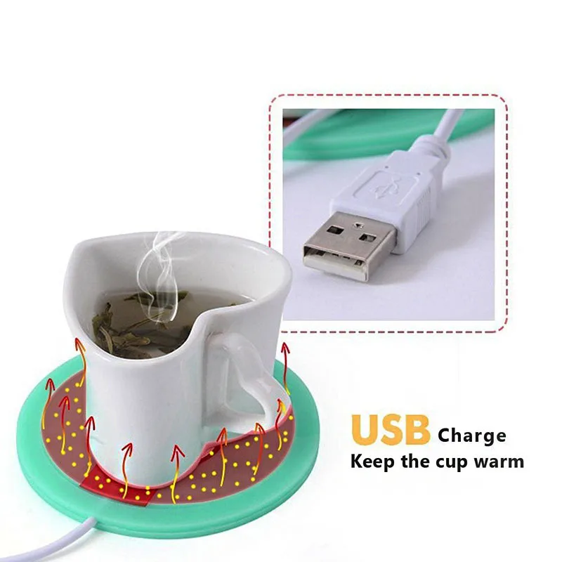 Новый мультфильм солдат дизайн силиконовые USB Coaster чашки Отопление кофе чай