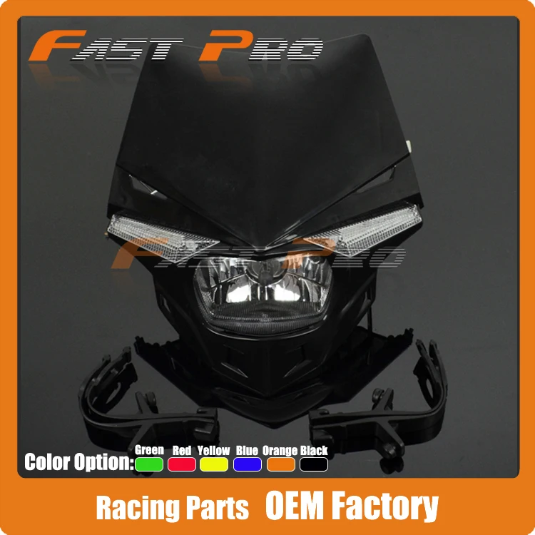 

Motorcycle Dirt Bike Supermoto Universal LED Headlights Headlamp StreetFighter For KTM CRF YZF KLX RMZ MX Motocross Enduro