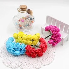 12pcs lot font b Valentine b font Gift Artificial Rose bouquet Flower for wedding party home