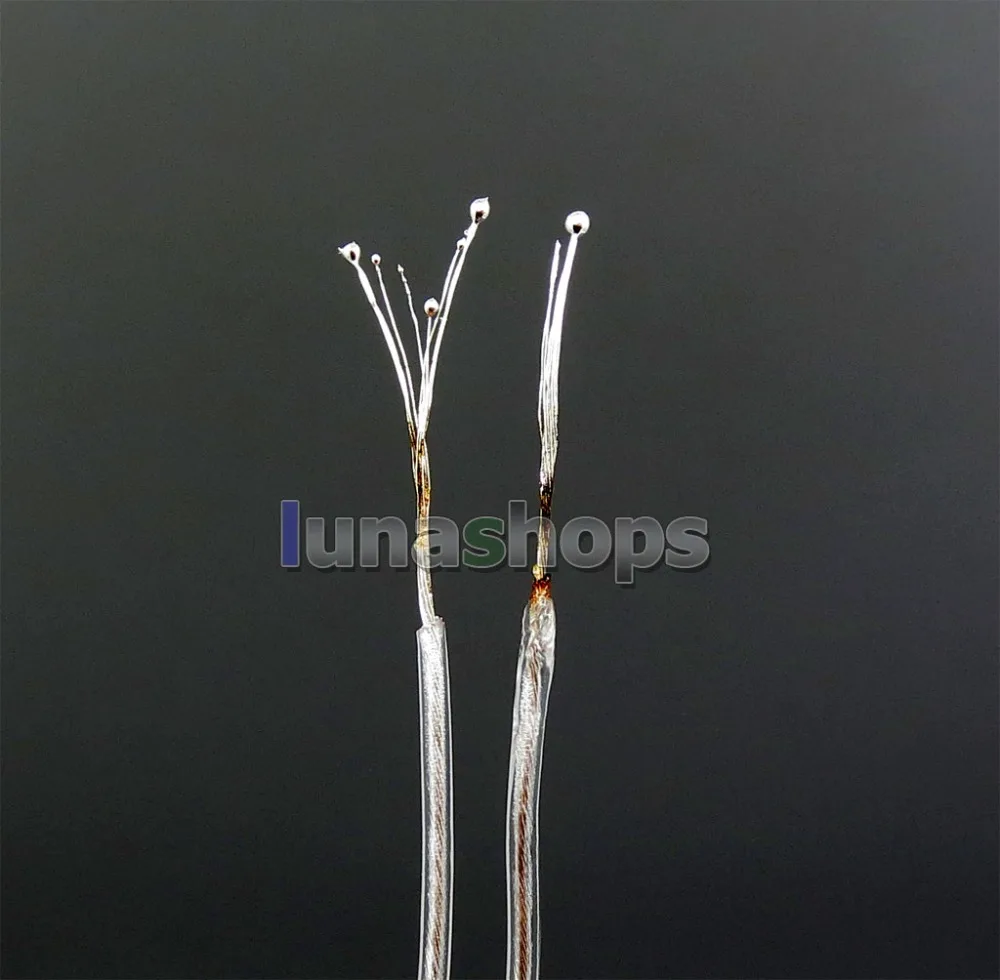 LN006246 50 м 8 ядер 10*0,1 мм 99.99% чистого серебра Ag Наушники DIY специальный кабель(не Telf) один диаметр OD: 1,1 мм