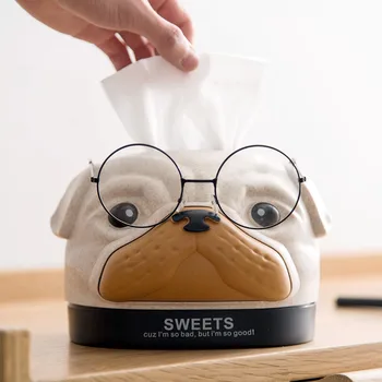 

Fashion Cartoon Bobby dog Tissue Boxes Case Multifunction Pumping Paper Napkin Tray Storage Box for Bathroom Kitchen Hall Living