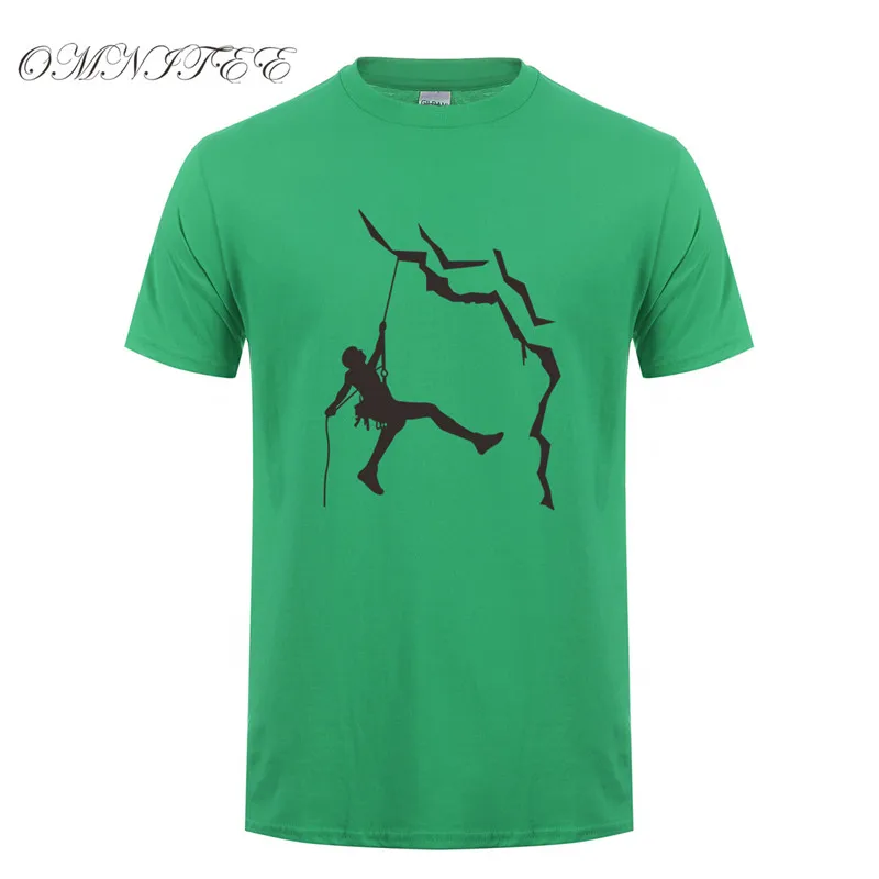Omnitee Для мужчин подняться футболка Повседневное хлопок летние шорты рукавом Веселые футболка Mountain Ман футболка Для мужчин Костюмы ot-928 - Цвет: as picture