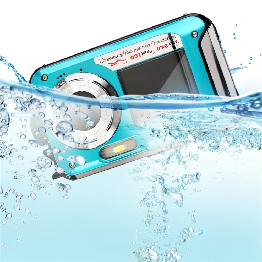 

Original HD Digital Camera 10M Waterproof 1080P Double Screen Camcorder for Self Shot Video Recording Built-in LED Flash Light
