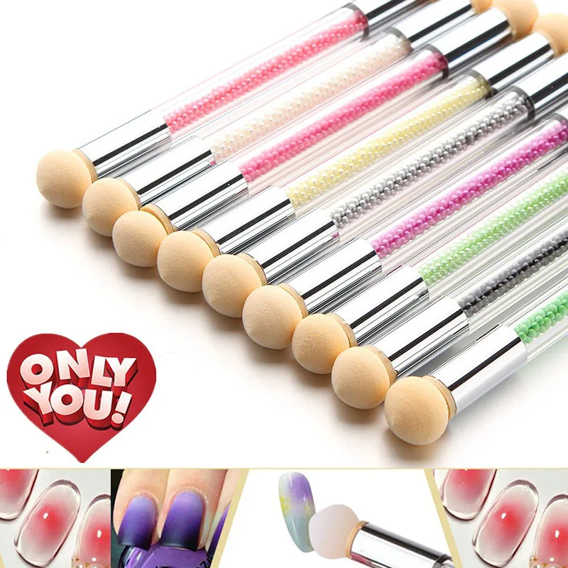 

2018 Nail Brush Pen Pearl Head Shadow Stitck Sponge Head Shadow Nail Dotting Brush H7JP