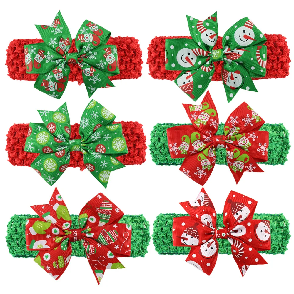 

Baby Headband Ribbon Toddler Infant Kids Hair Accessories Girl Newborn Bow tiara Turban bandage christmas Headwear headwrap gift