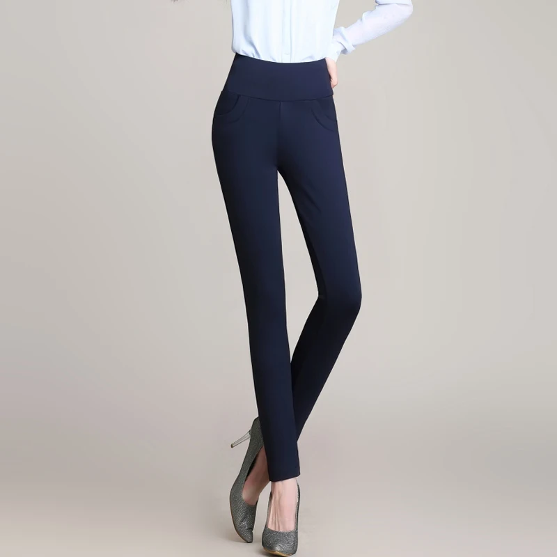 Hot Sale Casual Women 95 Polyester And 5 Spandex Elastic Waist Solid