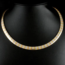 ATGO золотой цвет мужские ювелирные изделия Новая мода 4 цвета 8 мм в ширину 50 см длинная цепочка-змейка ожерелье из нержавеющей стали для вечеринки подарок BN536