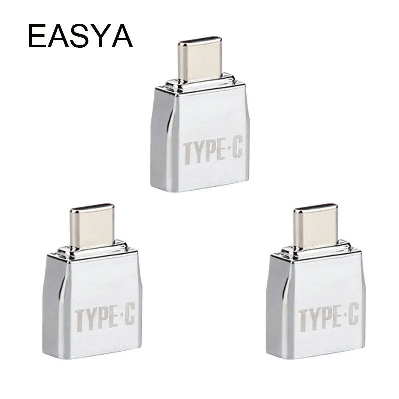 Easya металла OTG USB 3.1 Тип-C адаптер USB-C мужчина к USB 2.0 Женский конвертер для MacBook pro 2 шт./лот