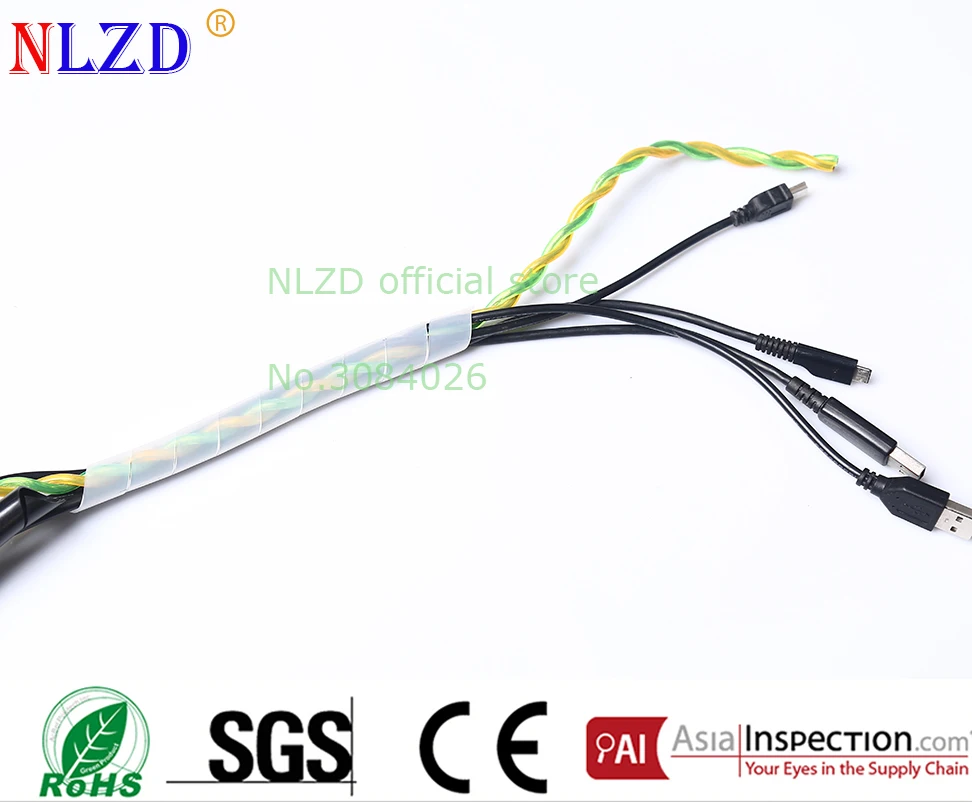 

4mm 6mm 8mm 10mm 12mm 14mm 16mm 18mm Feet Spiral Wire Organizer Wrapping Tube Flexible Manage Cord Hiding Cable Sleeves bands
