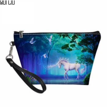 

Customized 3D Unicorn Printing esigner cosmetic bag for Women Beauty Makeup Travel Organizers Bags Make Up Pouch Toiletry Bag