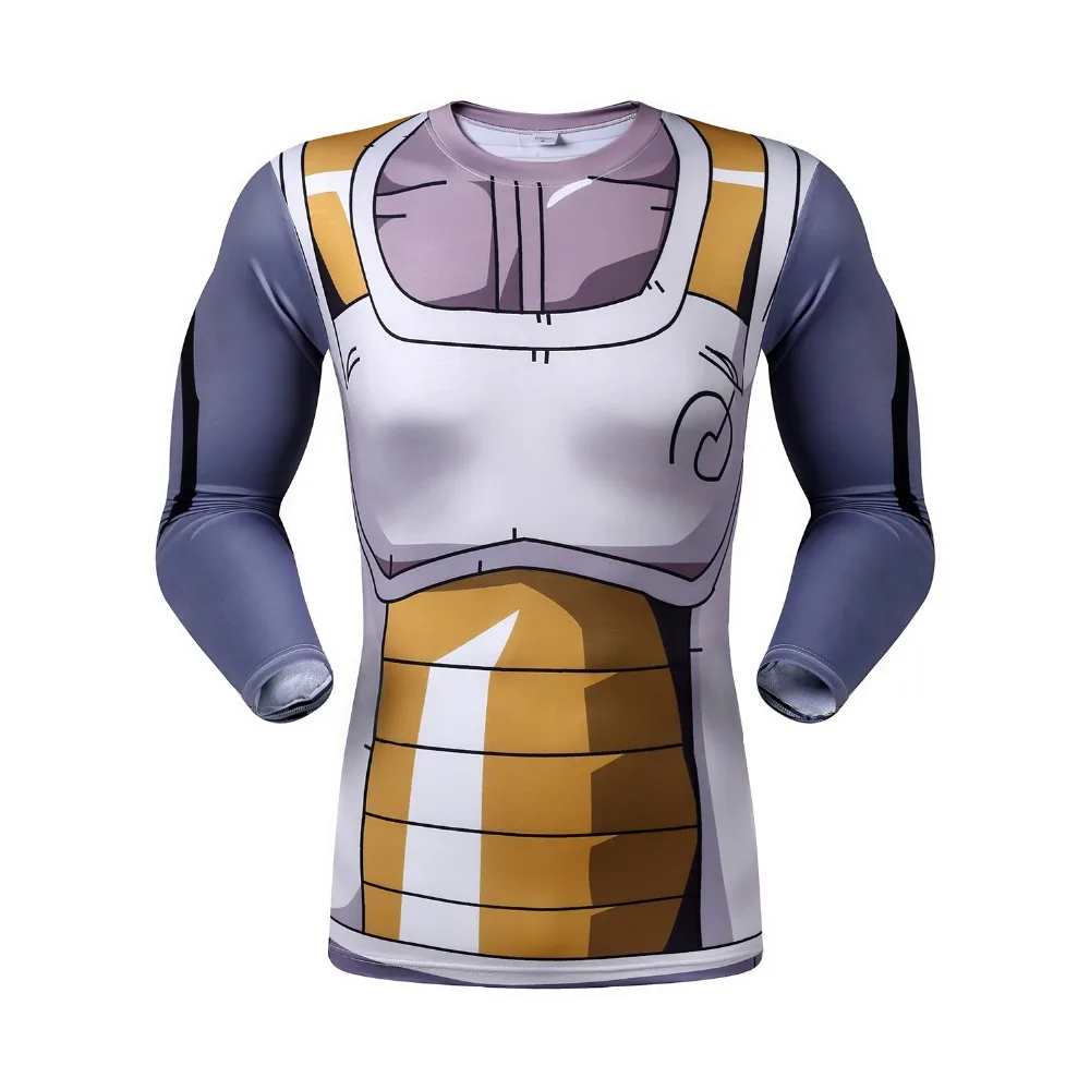 Men Dragon Ball Z 3D Print Long Sleeve T Shirt Tops Shirts Fitness High