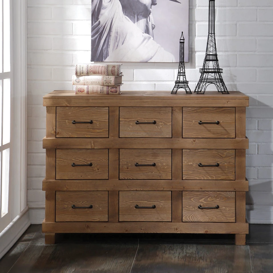 Capacious Wooden Dresser, Antique Oak