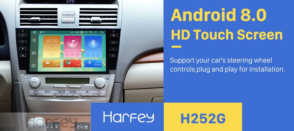 Discount Harfey Car Multimedia Player For 2007-2011 Toyota Camry Android 8.0 Car Auto Radio 8-core 1024*600 HD 9 Inch GPS Stereo Audio 0