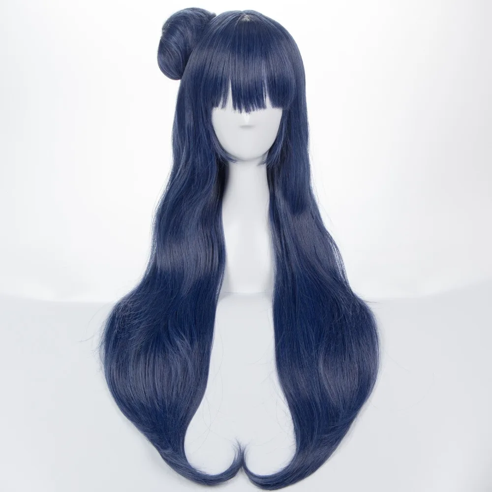 Любовь! Солнце! Косплей парик Tsushima Yoshiko Yohane синий Длинные прямые пучки синтетические волосы для взрослых