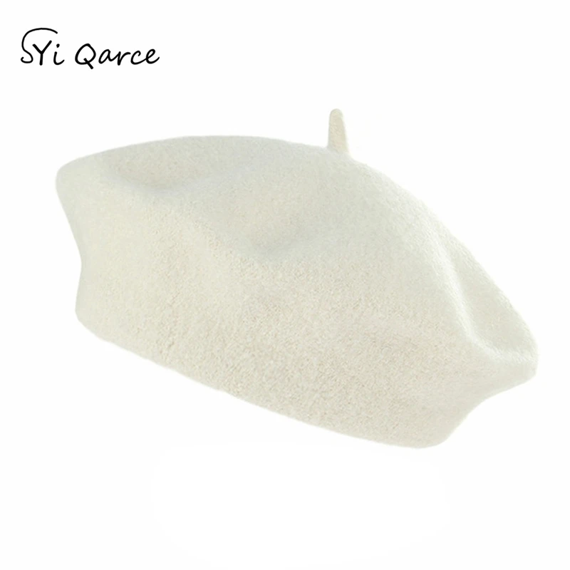 SYi Qarce, высокое качество, детский Модный хлопковый берет, шапка, лучший подарок для девочки, весна, осень, зима, удобный берет, шапка, NM140-46 - Цвет: White