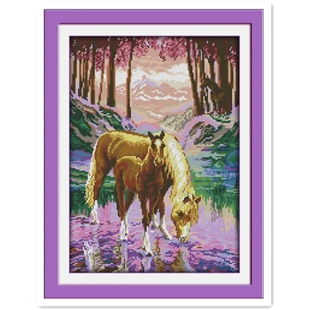 

The Silent Valley Counted Cross Stitch 11CT Printed 14CT Cross Stitch DIY Chinese Cotton Cross-stitch Kit Embroidery Needlework