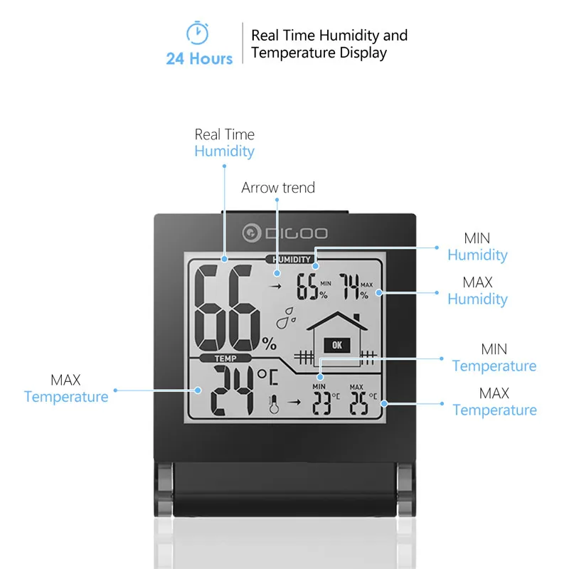 Digoo DG-TH1117 TH1117 домашний комфорт складной мини складной цифровой домашний гигрометр датчик температуры