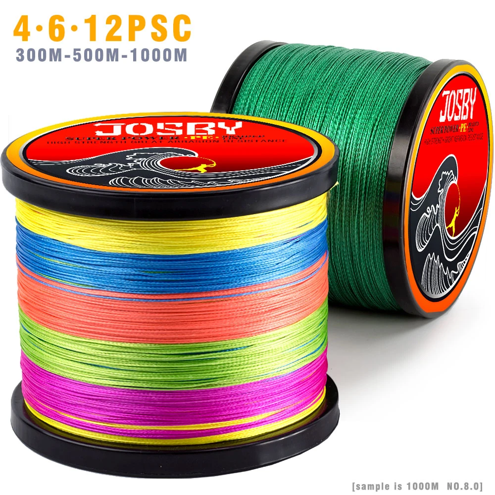 Jpstyle YUDELI 1.5 Num/éro de Ligne Super Strong 4 Strand 500M Premium PE Ligne de p/êche tress/ée Lac Multifilament Fil Fil/é