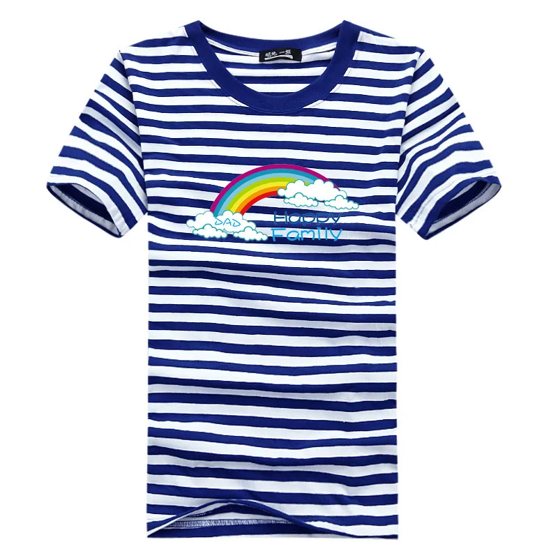 New Family Striped Summer Short-sleeve T-shirt Matching Family Clothing Outfits Mother Daughter Father Son baby clothes sailor
