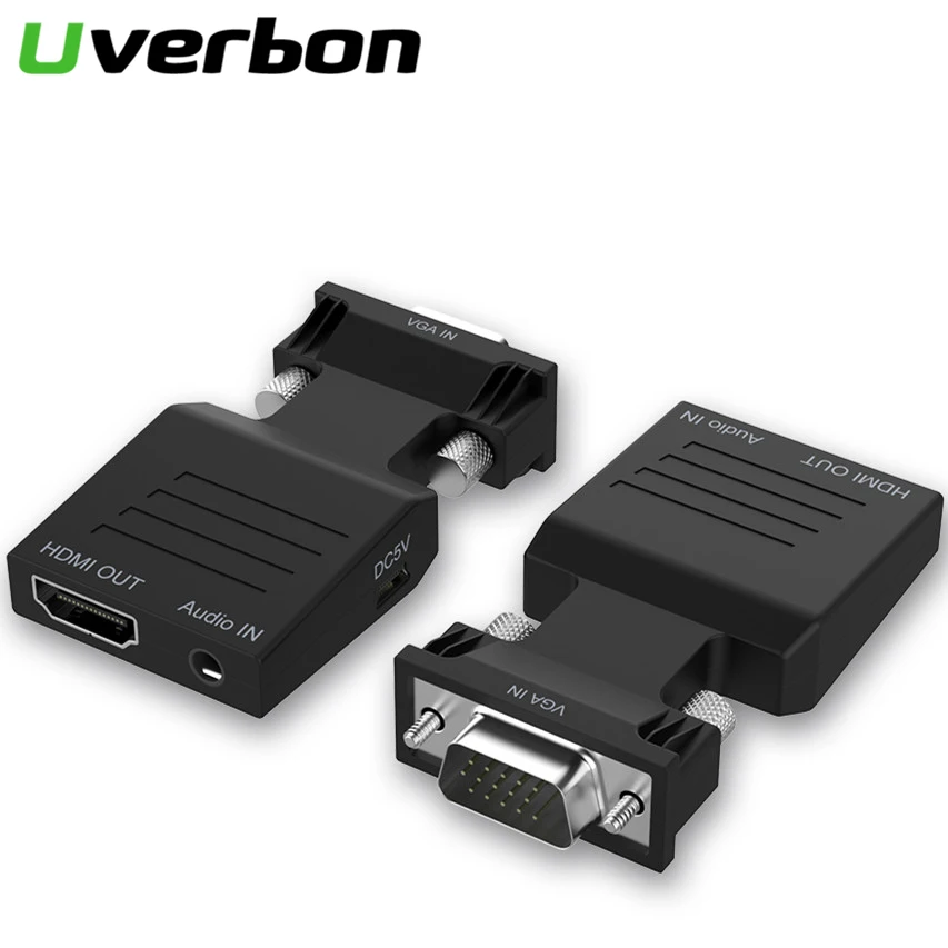 3.5mm جاك + VGA إلى HDMI تحويل كابل محول 1080 P التناظرية إلى الرقمية الفيديو محول صوت لأجهزة الكمبيوتر المحمول HDTV العارض 3.5mm جاك + VGA إلى HDMI تحويل كابل محول 1080 P التناظرية إلى الرقمية الفيديو محول صوت لأجهزة الكمبيوتر المحمول HDTV العارض