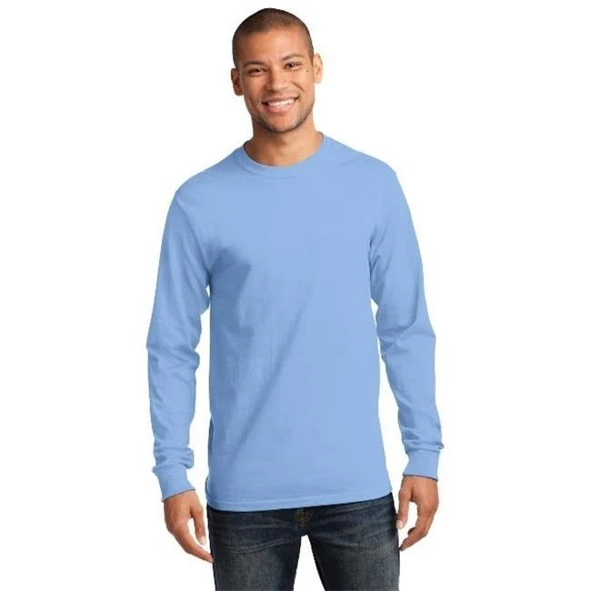Port & Company PC61LS Mens Long Sleeve Essential Tees Light Blue - 2XL