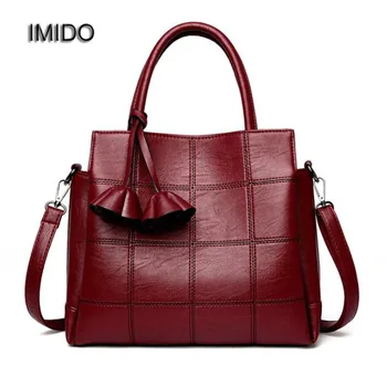 

IMIDO 2019 Brand Designer Women Handbags PU Leather Bags Ladies Bag Tote Crossbody Bags High Quality Blue Black Red bolsa HDG023