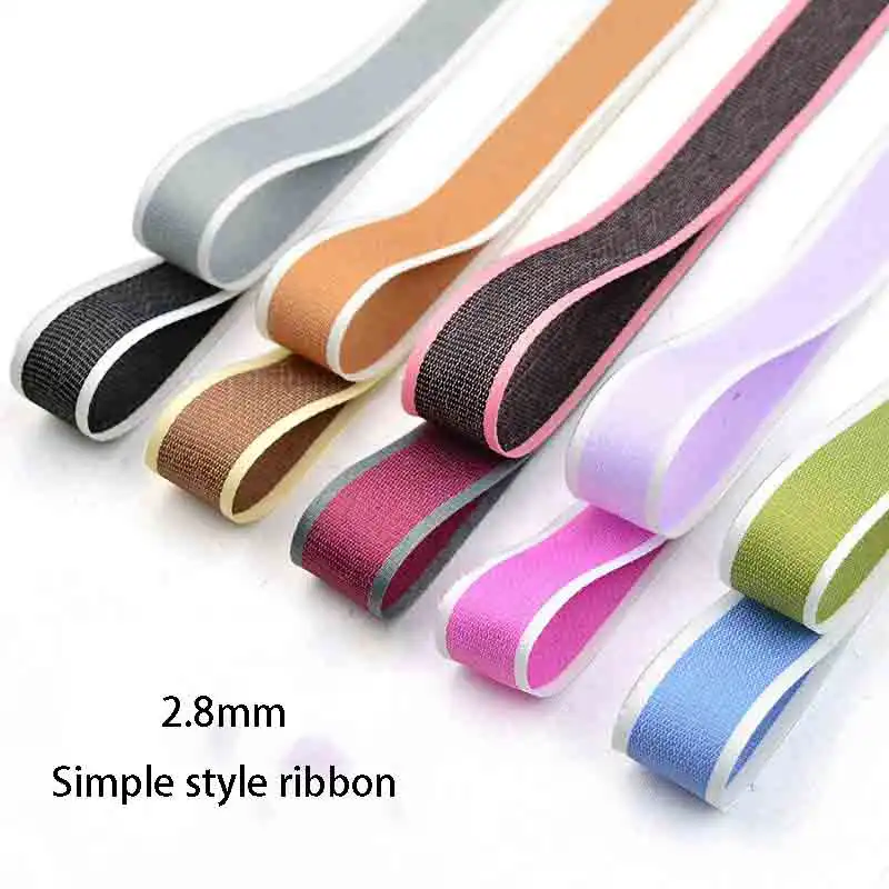 

25yards 2.5CM grosgrain Simple ribbon satin sewing bias for handicrafts ribbons DIY for wedding car knot team bride decoration