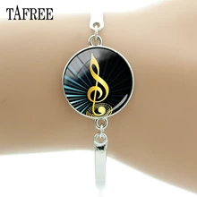 TAFREE новые музыкальные нотки браслеты музыка лист заметки Браслет-манжета простой дизайн кабошон купол элегантные женские украшения MT53