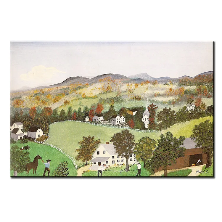 dp artisan home in the hills anna mary robertson grandma moses wall painting