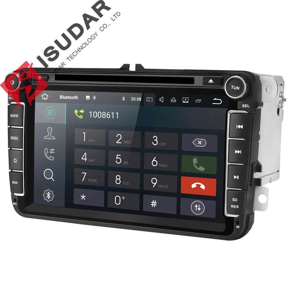 Isudar Two Din Car Multimedia Player Android 8.1 Auto Radio For Skoda/Seat/Volkswagen/VW/Passat b7/POLO/GOLF 5 6 DVD GPS 4 Cores
