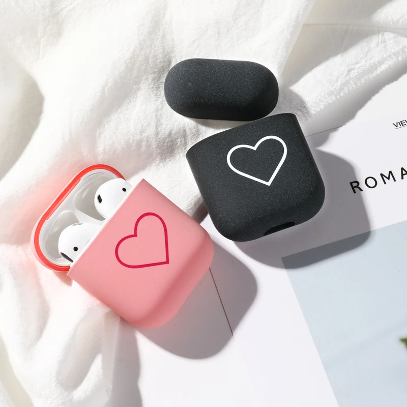 Модный милый чехол для пар с сердечками Airpods Жесткий ПК беспроводной Bluetooth