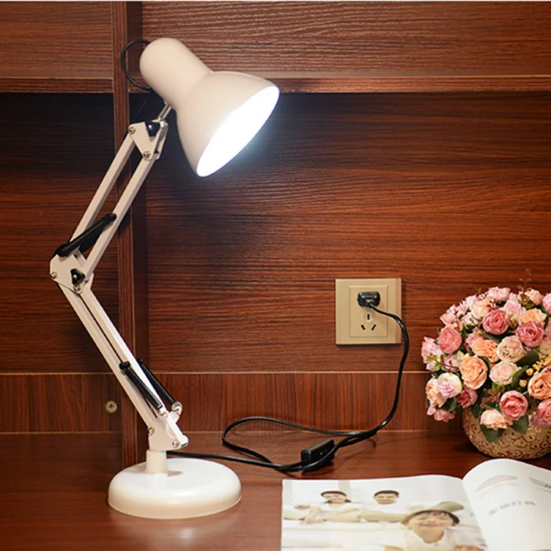 

Led Table Lamp Ironeye Protection Desk Lamp Morden American Foldable Long-Arm Desk Lamp Reading Lamp For Study