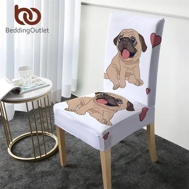 Beddingoutlet Hippie Pug Covers For Chair Cartoon Spandex Stretch