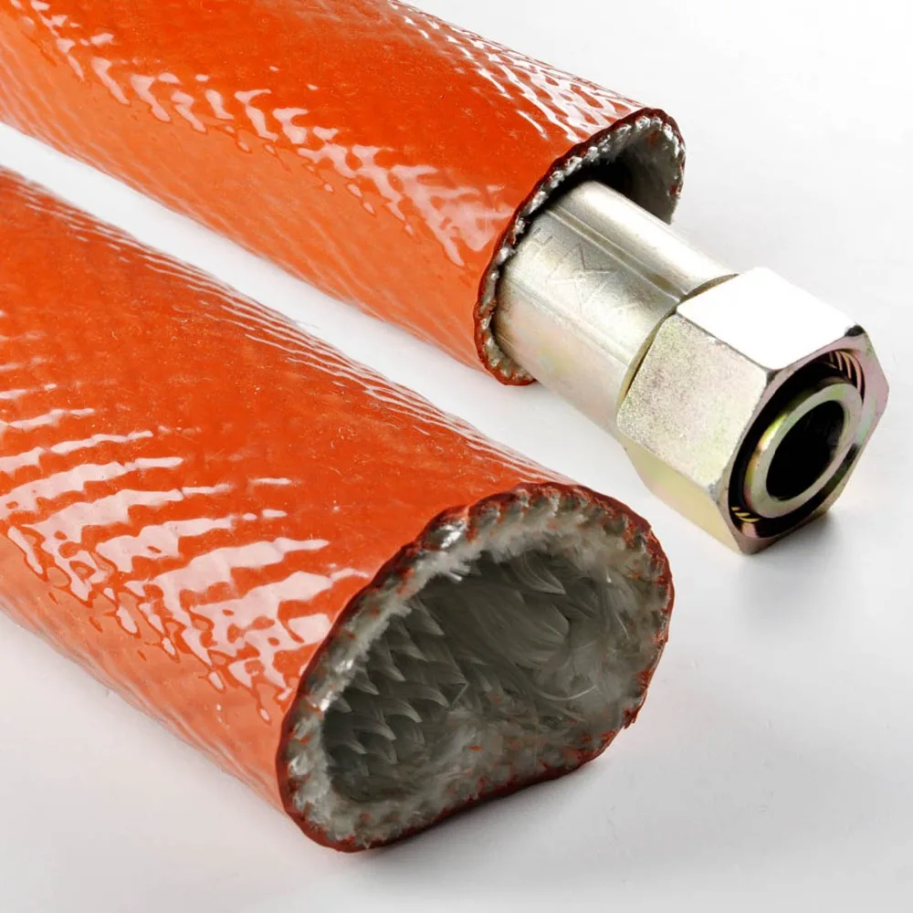 

1meter High Temperature Fire Retardant Casing Pipe protecting Cable Sleeve Thickening Insulation Silicone Fiberglass Tube