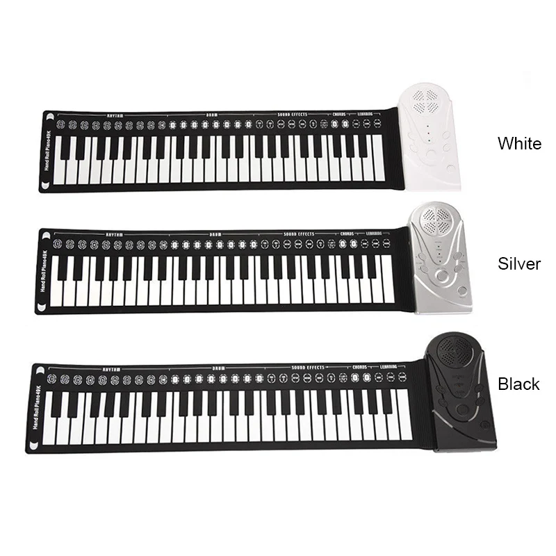 

Portable Flexible Digital Keyboard Piano 49 Keys Tones Rhythms Electronic Roll Up Piano Toys FI-19ING