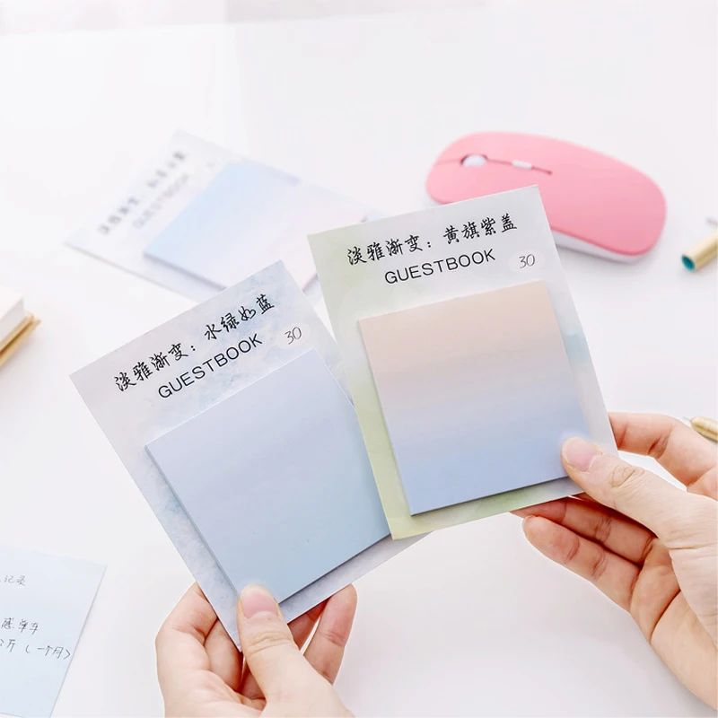 EZONE Kawaii градиентные цветные Стикеры для заметок квадратные блокноты бумажные наклейки Скрапбукинг милые бумажные s закладки студенческие стационарные