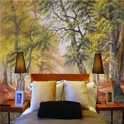 Фото обои картина маслом природный ландшафт лес обои гостевой лобби украшения фоне фрески