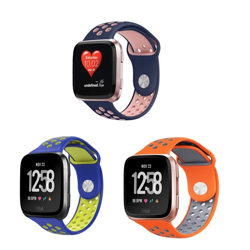 3pack Ktab спортивные повязки для Fitbit Versa полосы мягкий силиконовый ремень сменный ремешок для Fitbit Versa Lite аксессуары для часов - Цвет: 3pack