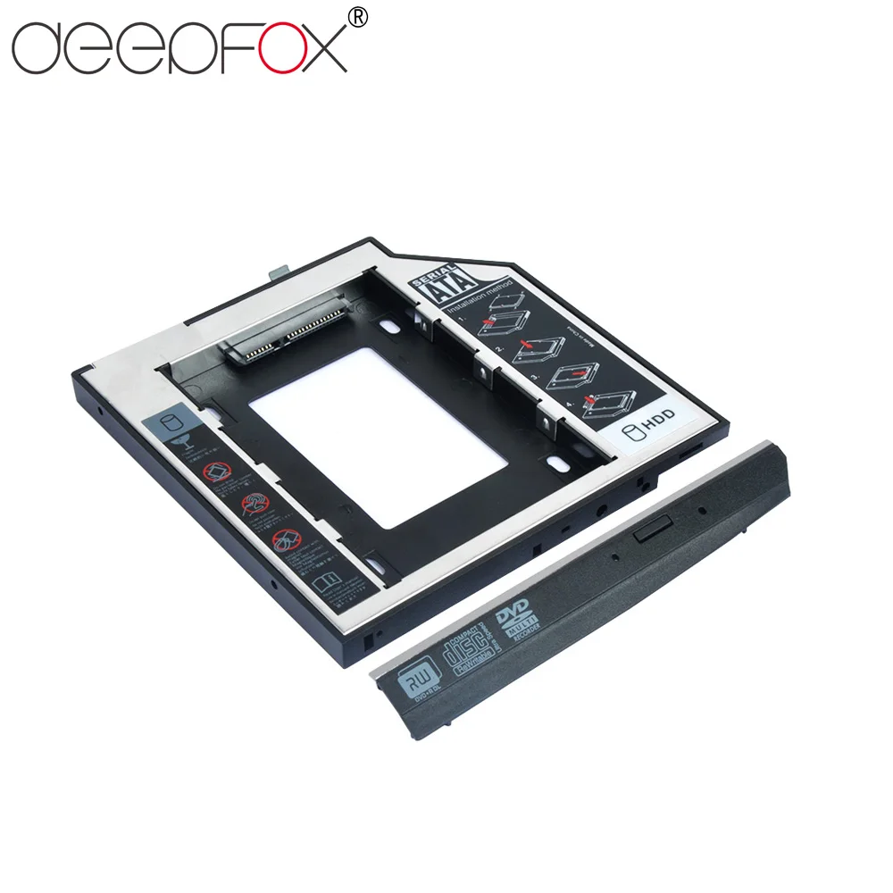 DeepFox SATA 3 0 9 5 мм 2nd HDD Caddy для 2 ''SSD жесткого диска чехол Корпус ноутбука HP2560 DVD-ROM CD
