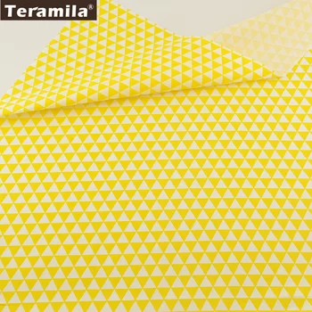 

Yellow Geometry Designs TERAMILA 100% Cotton Fabric Twill Fat Quarter Home Textile Material Bed Sheet Patchwork Quilting Tecido
